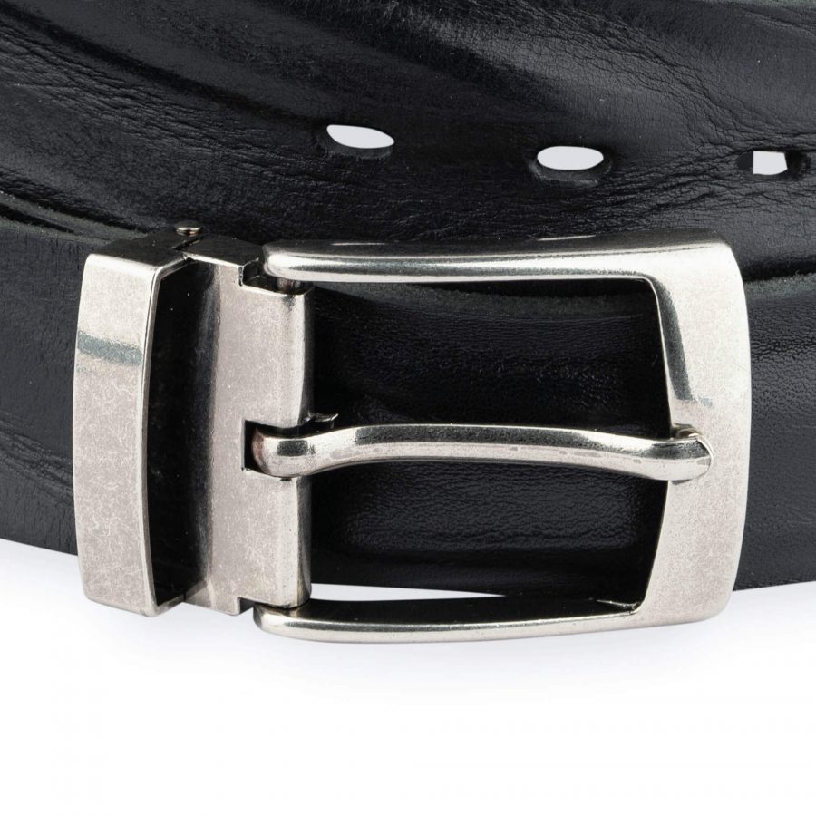 Wide Big And Tall Belt For Men Black Full Grain Leather 2