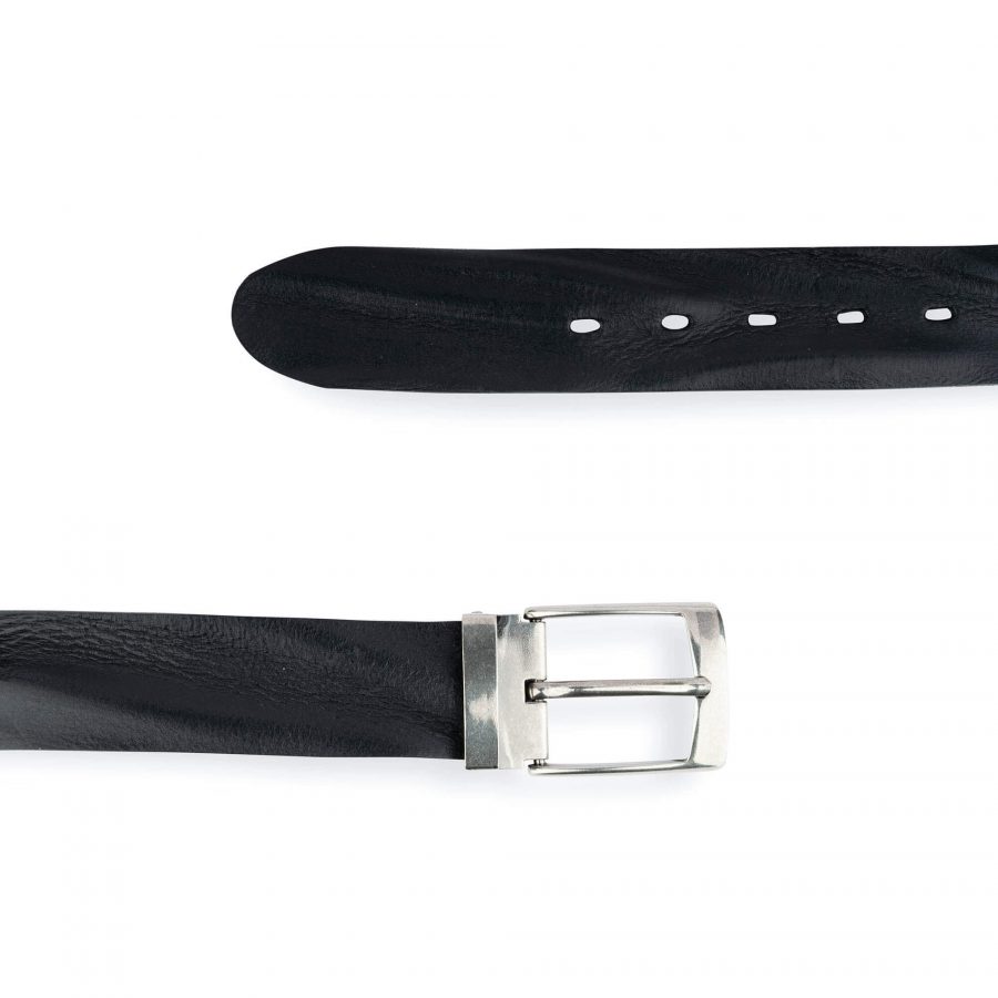 Wide Big And Tall Belt For Men Black Full Grain Leather 6