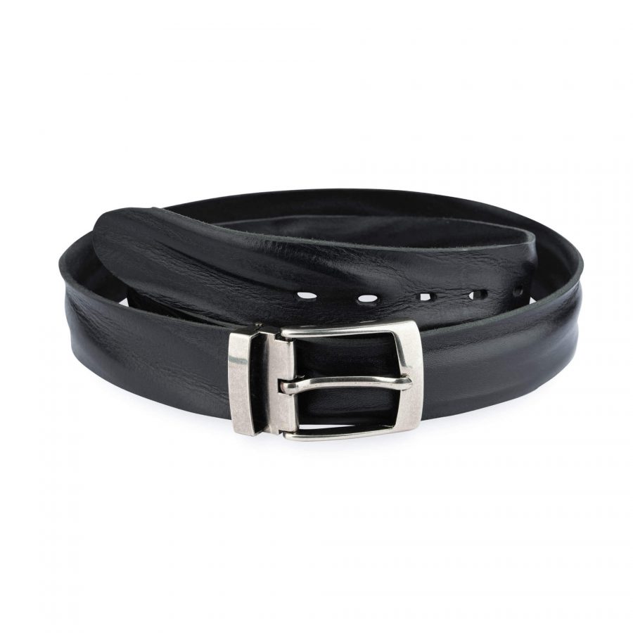 Wide Leather Belt For Men Jeans Black Full Grain 1 5 Inch 1