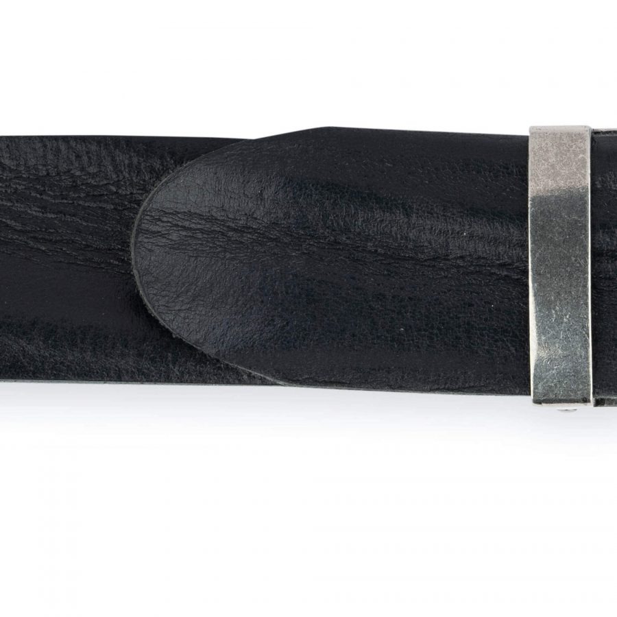 Wide Leather Belt For Men Jeans Black Full Grain 1 5 Inch 3