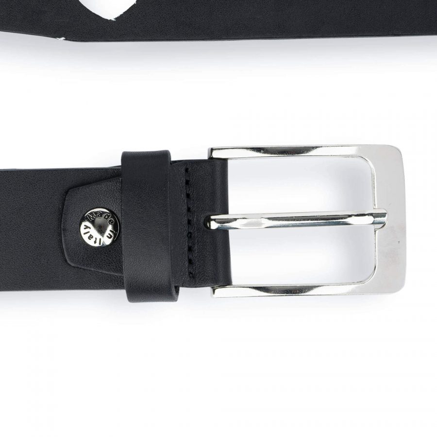 black leather belt with white hearts 5