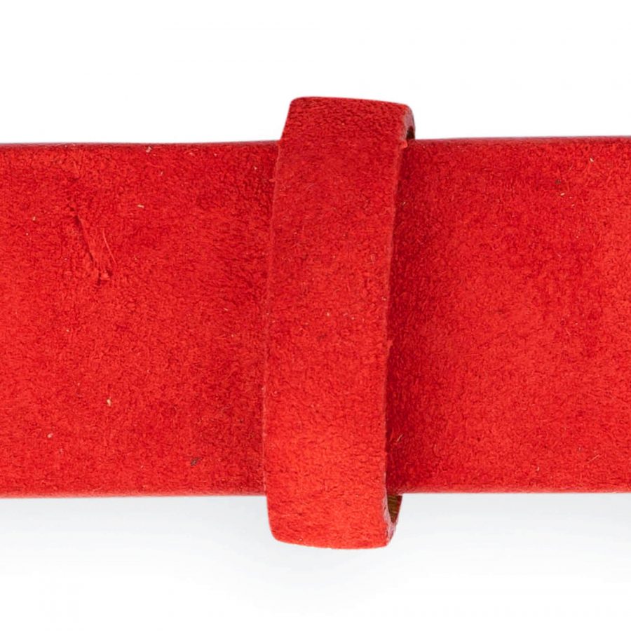 red suede belt with heart buckle 3