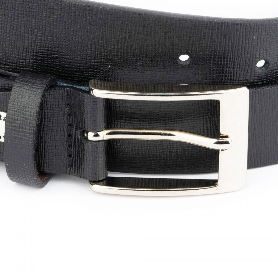 Black Mens Belt Saffiano Leather 1 1 8 2