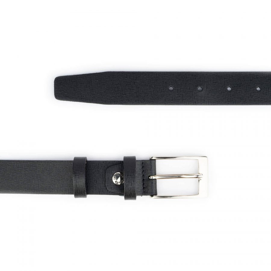Black Mens Belt Saffiano Leather 1 1 8 6