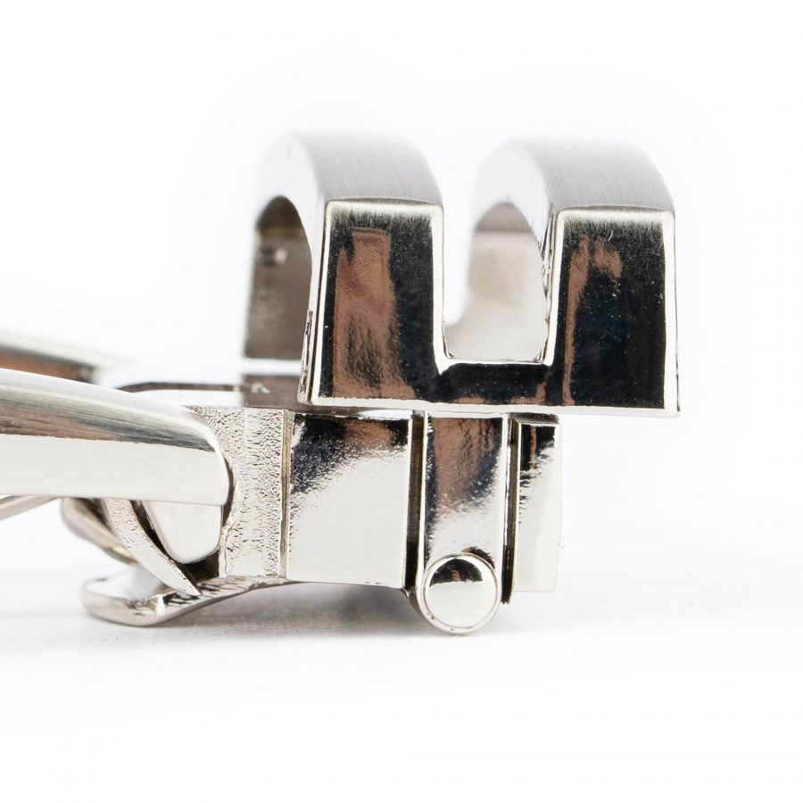 metal mens clip buckle 3 0 cm silver polished 3