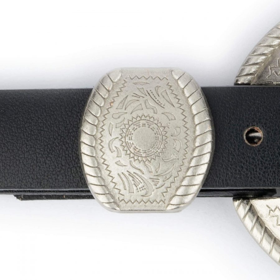 western belts for women black leather with silver buckle 13