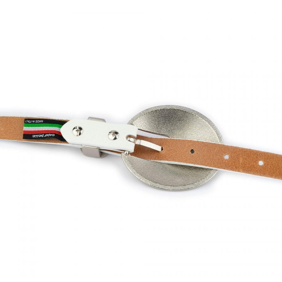 western belts for women white leather with silver buckle 7