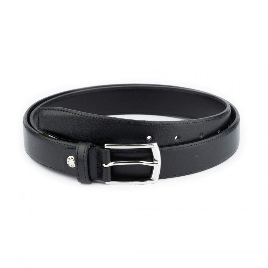 black dress mens belt with buckle 1