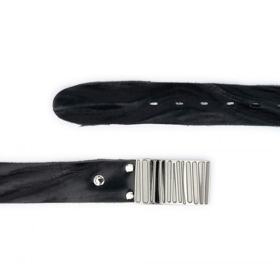 black mens jeans belt with buckle 4 0 cm 2