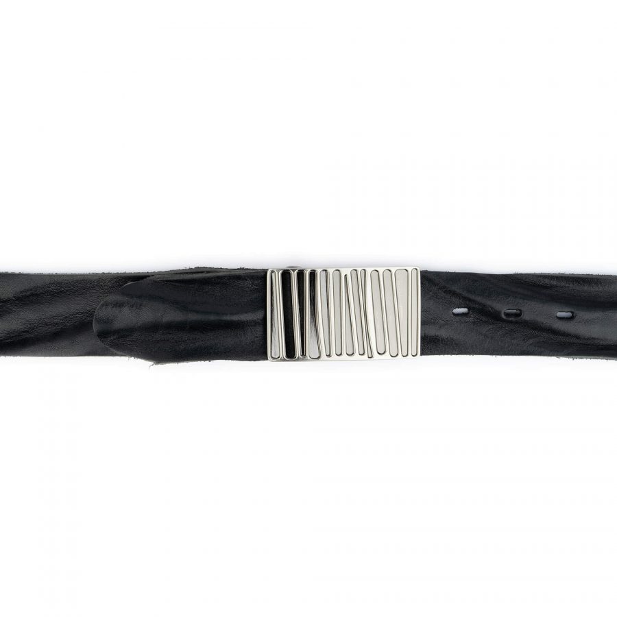 black mens jeans belt with buckle 4 0 cm 3
