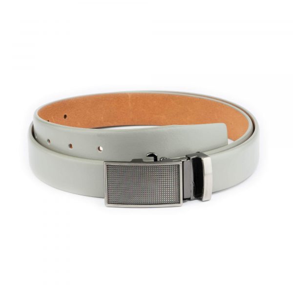 gray ratchet belt for women 3 0 cm genuine leather 1