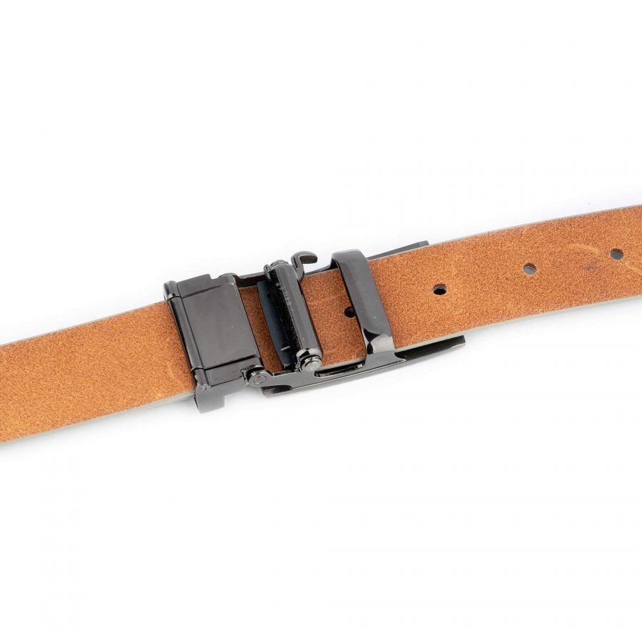 gray ratchet belt for women 3 0 cm genuine leather 4