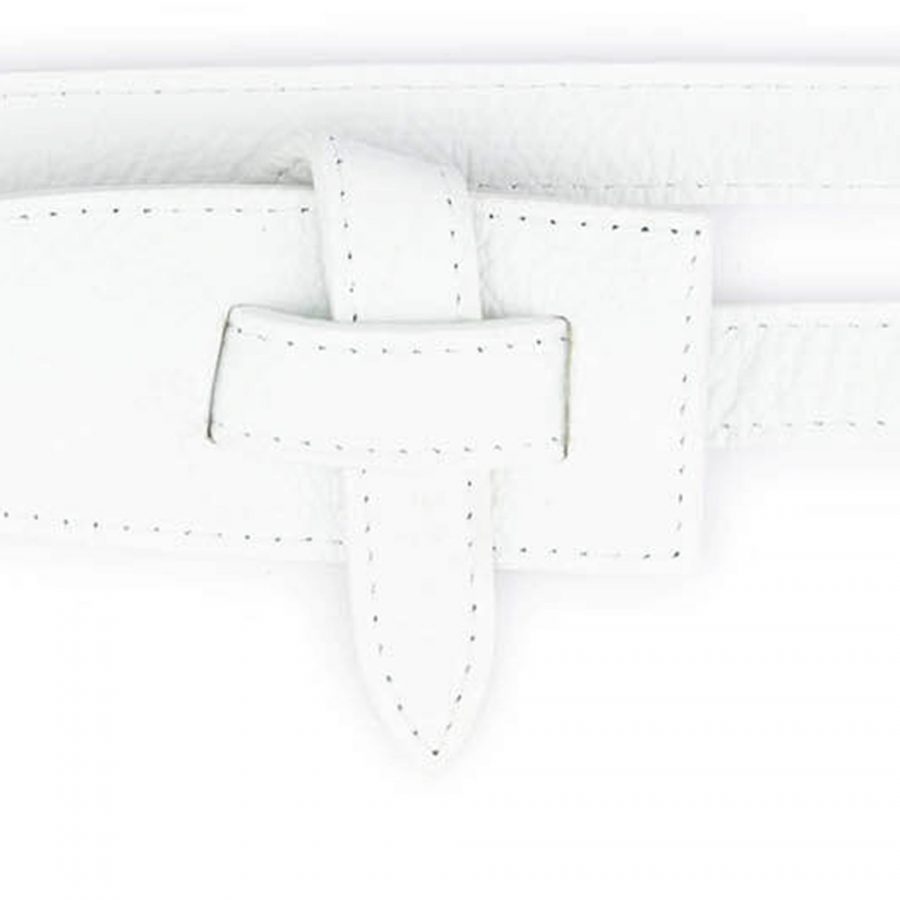 high waist tie womens white belt real leather 4