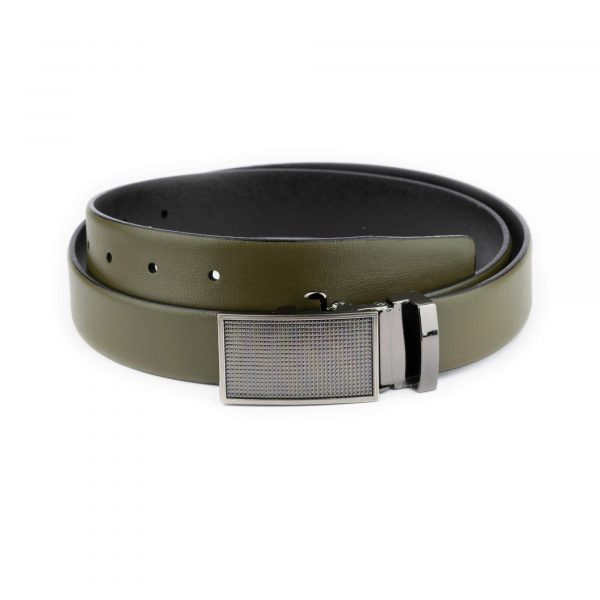 ratchet belt for women olive green leather 1