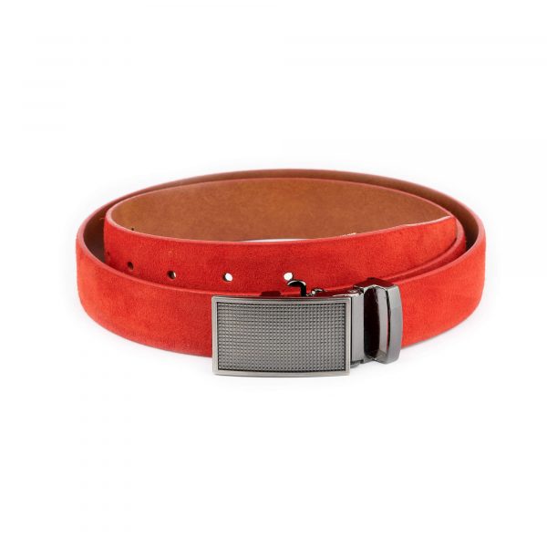 red suede ratchet belt for women 1