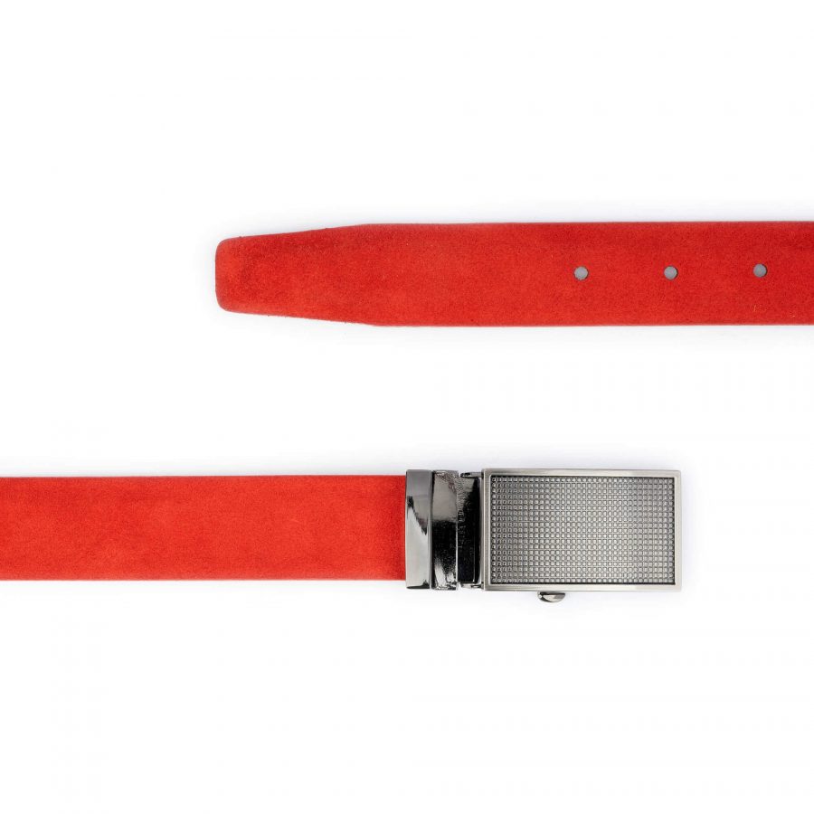red suede ratchet belt for women 2