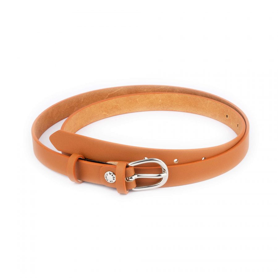womens tan belt 2 0 cm genuine leather 1