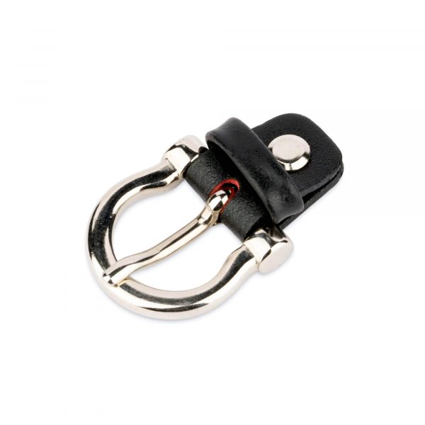 replacement belt buckle 20 mm black silver horseshoe 1