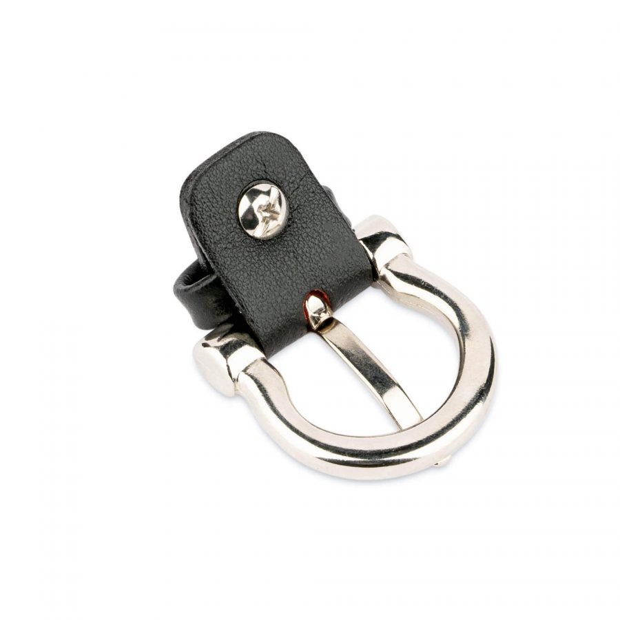 replacement belt buckle 20 mm black silver horseshoe 3