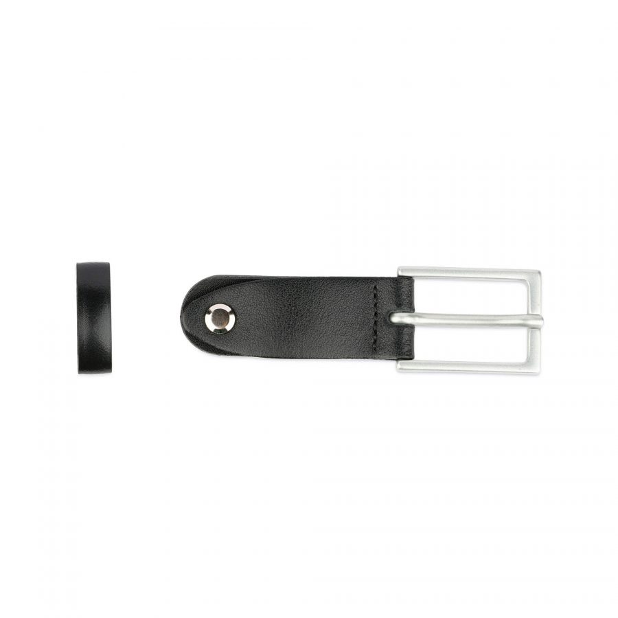 replacement belt buckle 25 mm black long silver 2