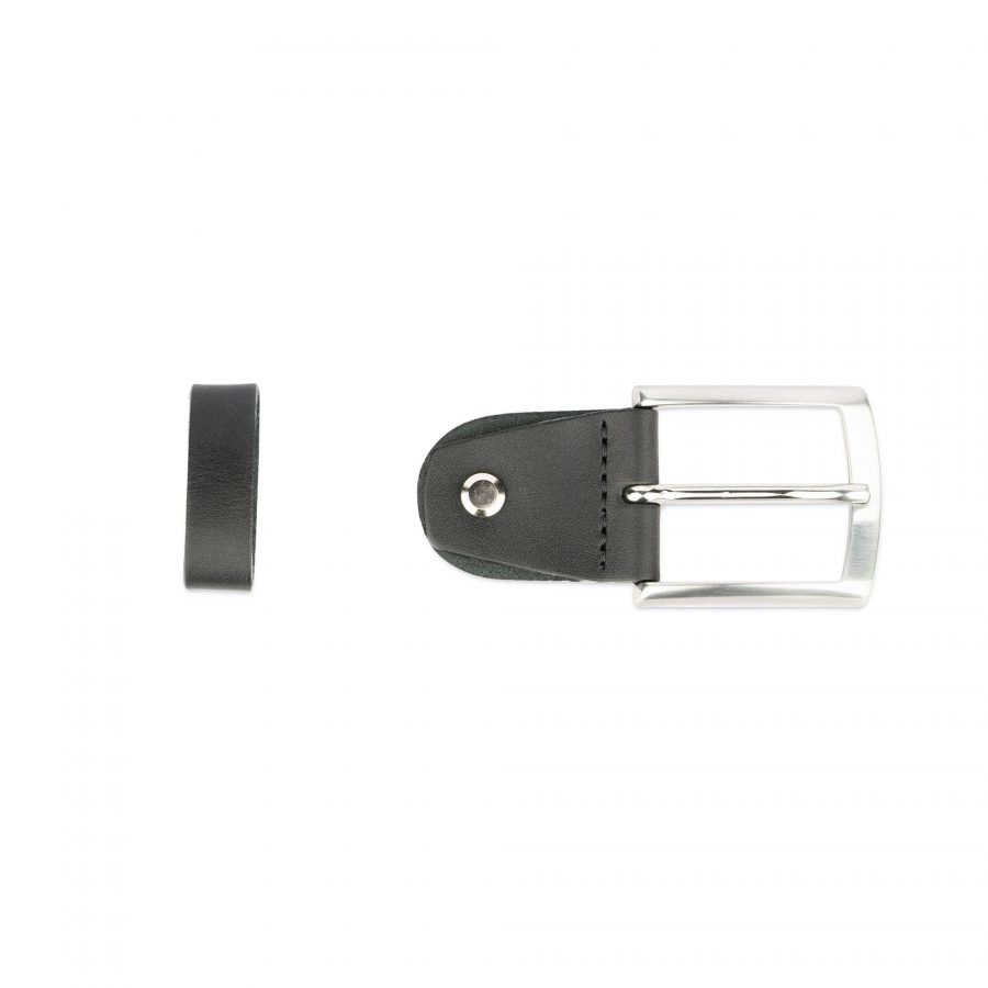 replacement belt buckle 35 mm black full grain silver 3