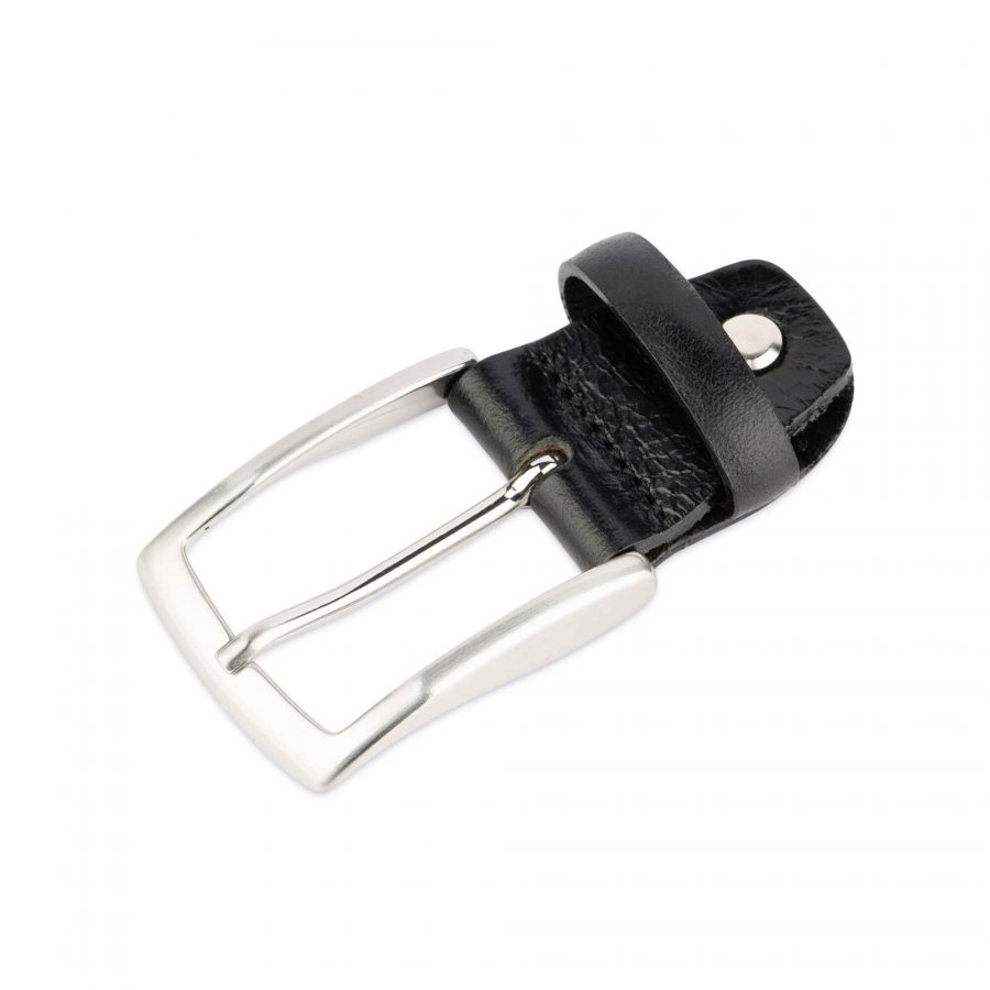 replacement belt buckle 35 mm black veg tan silver 1