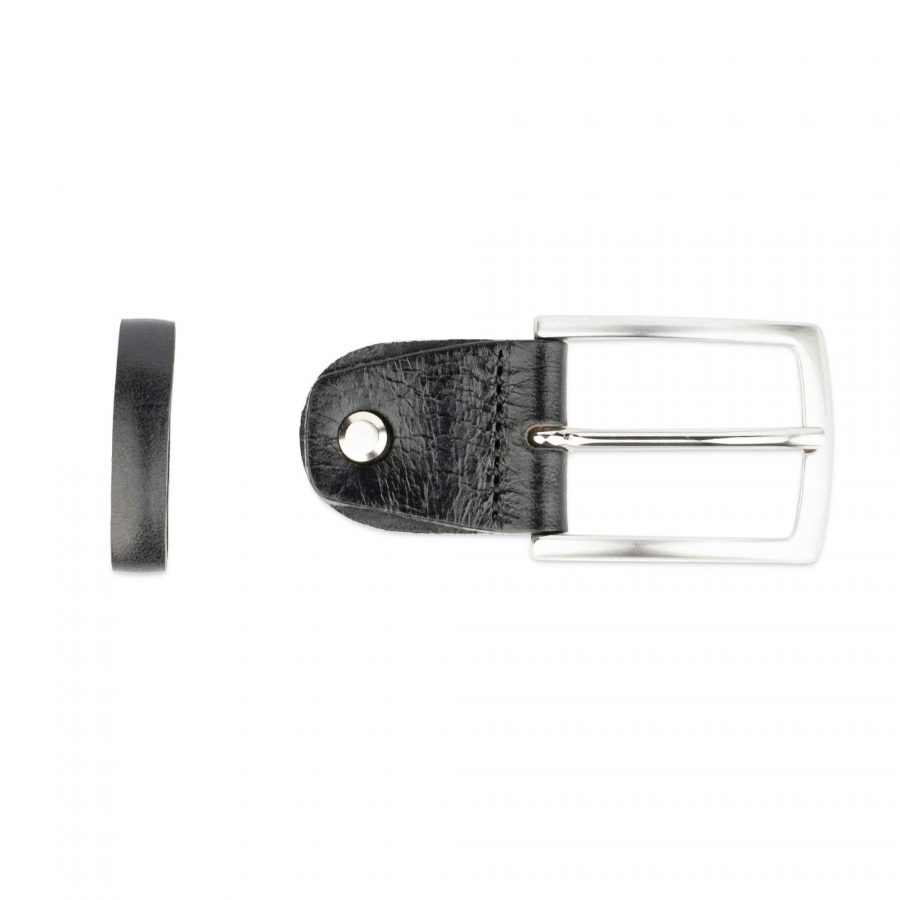 replacement belt buckle 35 mm black veg tan silver 2