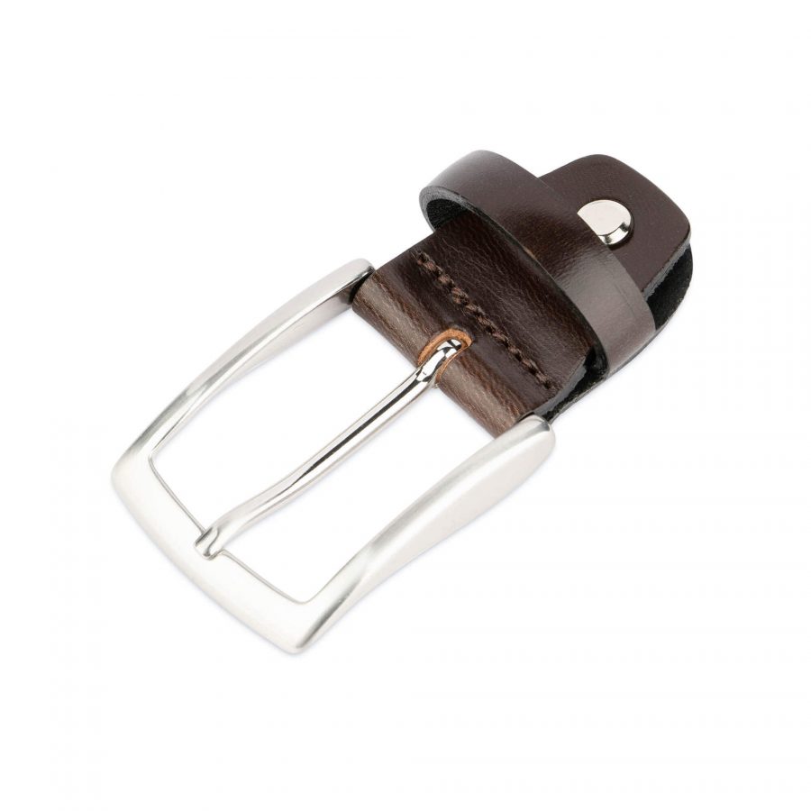 replacement belt buckle 35 mm brown veg tan silver 1