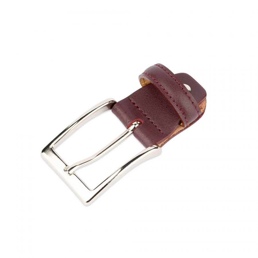 replacement belt buckle 35 mm burgundy silver 1