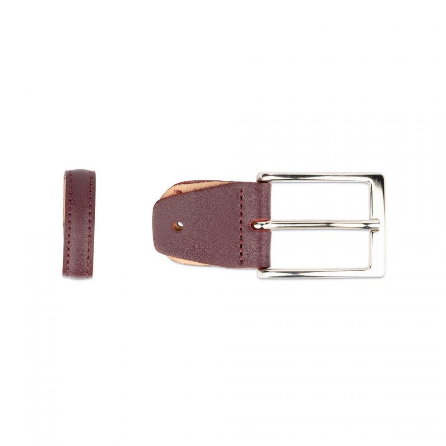 replacement belt buckle 35 mm burgundy silver 2