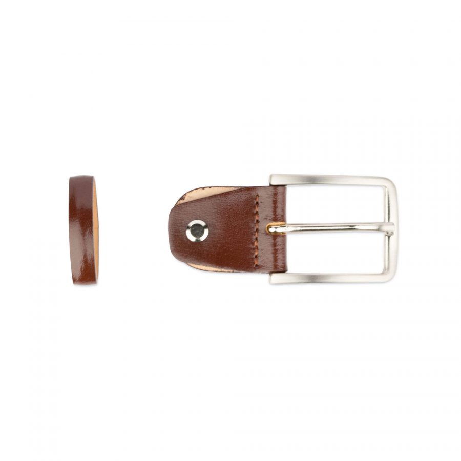 replacement belt buckle 35 mm cognac brown silver 2
