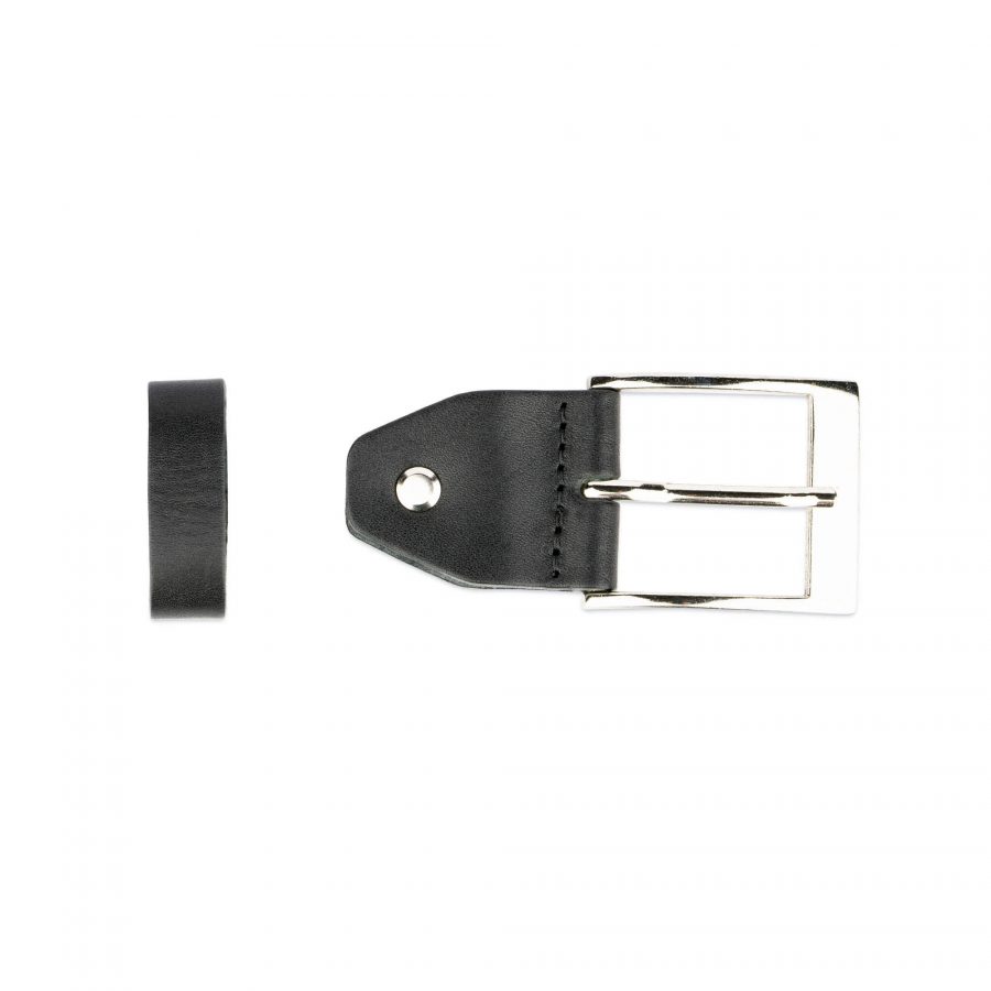 replacement belt buckle 40 mm black full grain silver 2
