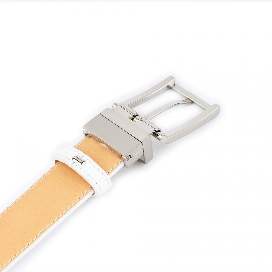 white belt mens with silver buckle 1 1 8 inch 4