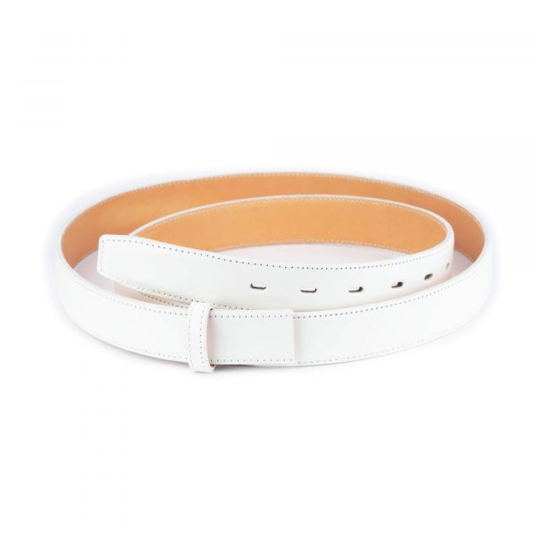white leather strap for belt 3 0 cm 1