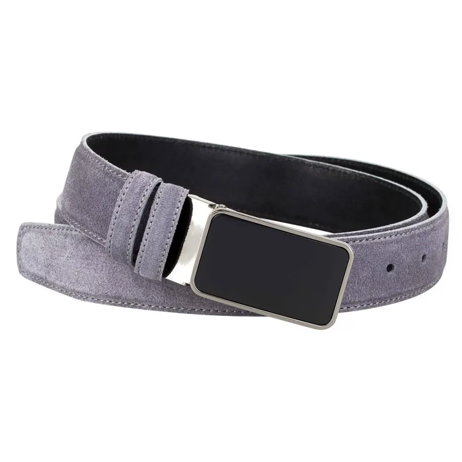 Grey Suede Leather Belt For Men 1