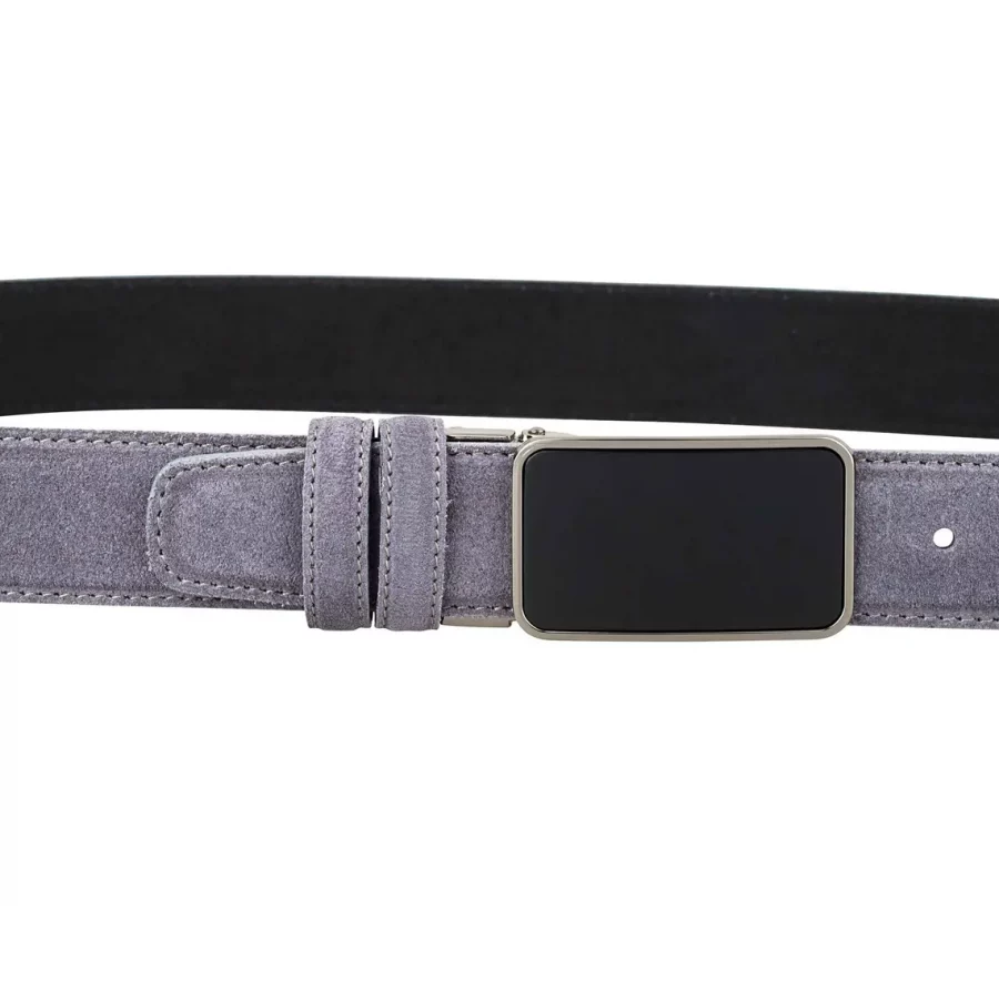 Grey Suede Leather Belt For Men 2