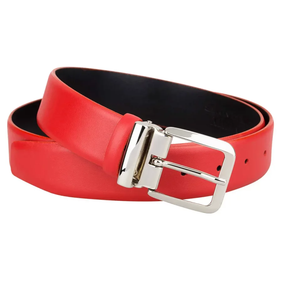 Womens Red Leather Belt 35 Mm 1