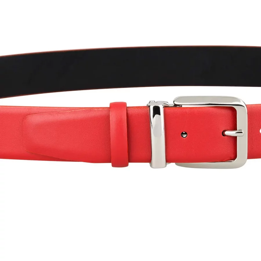 Womens Red Leather Belt 35 Mm 3