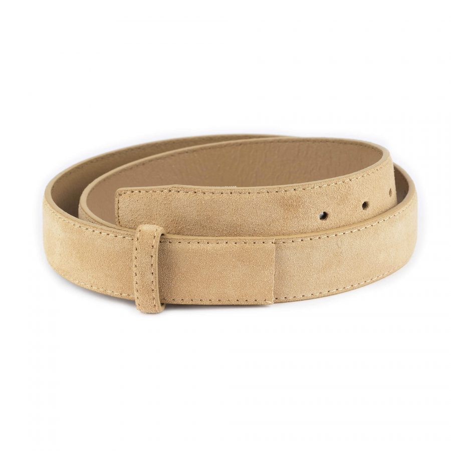 beige suede belt strap for buckles 1