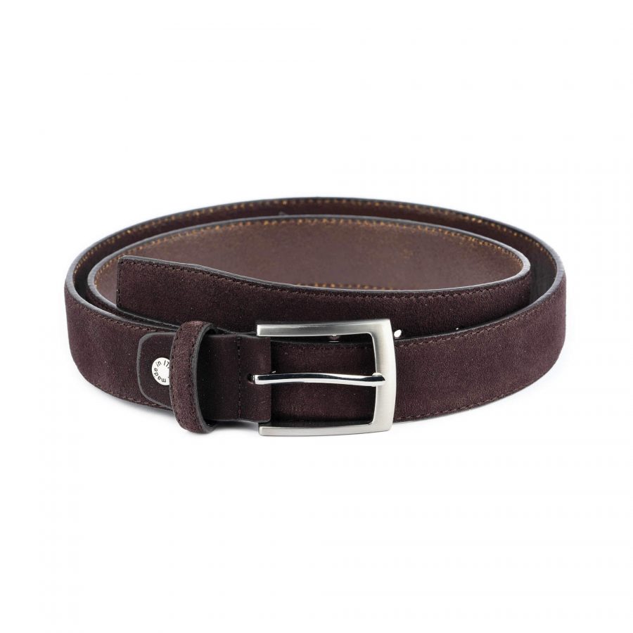 dark brown suede belt for men 1