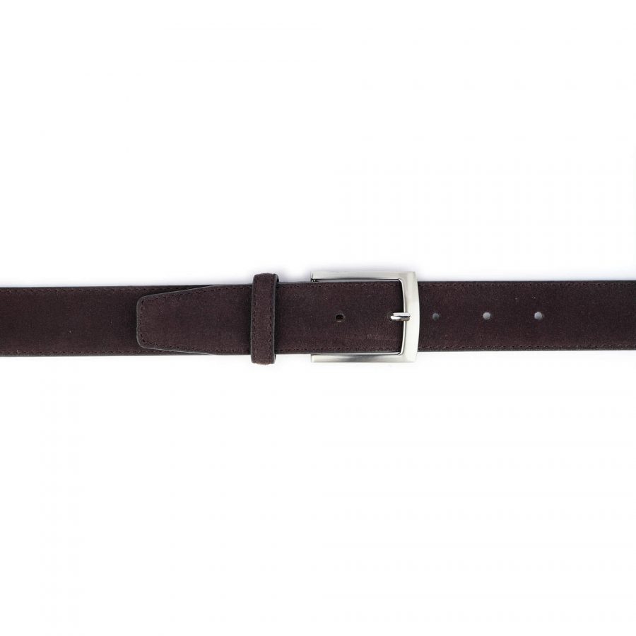 dark brown suede belt for men 3