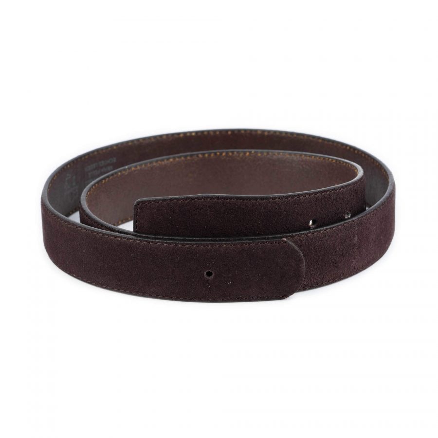 dark brown suede belt strap for buckles 1