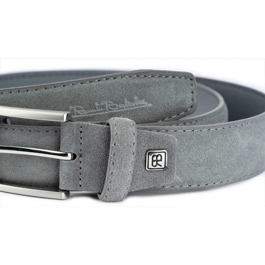 gray suede belt for men 2