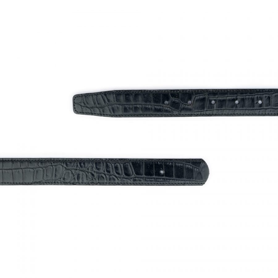 replacement belt strap for buckle black croco embossed 2