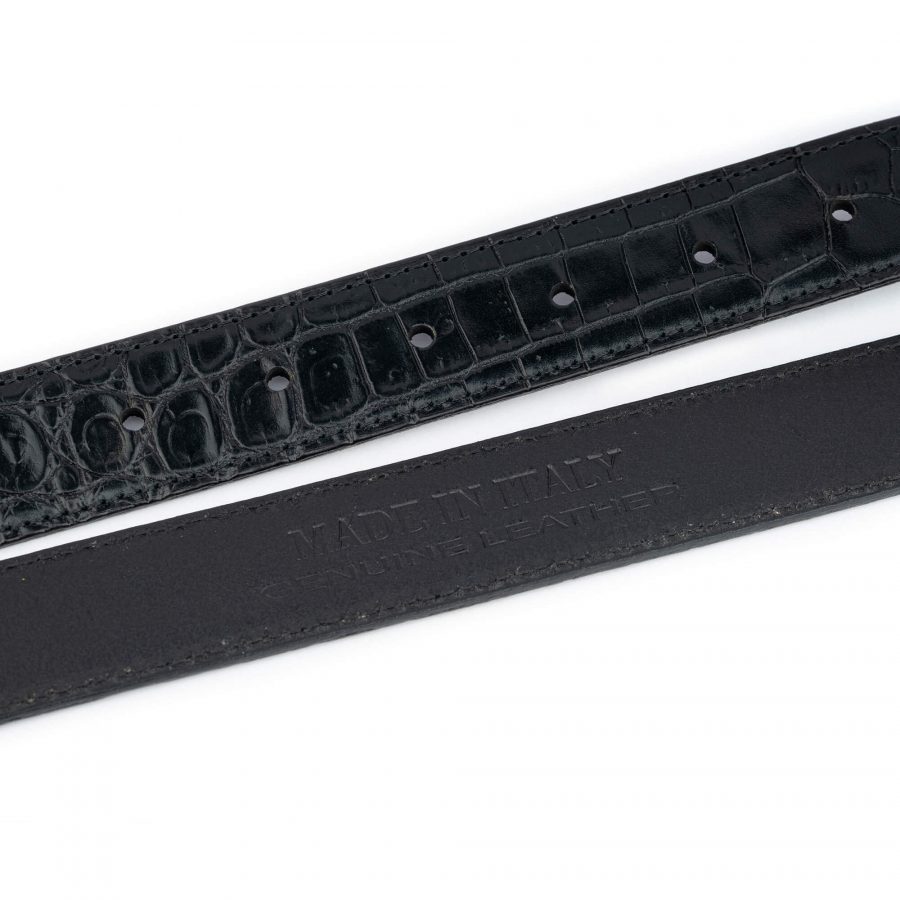 replacement belt strap for buckle black croco embossed 4