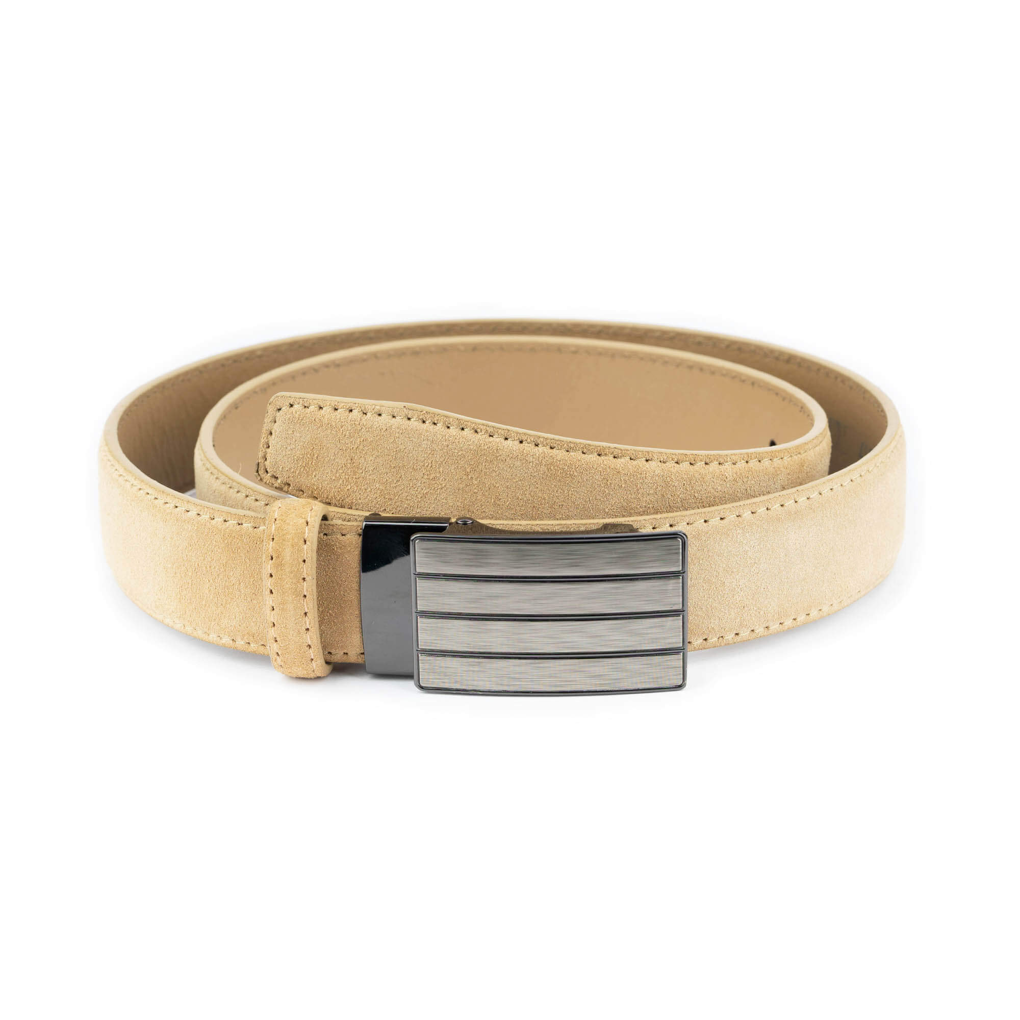 Designer Mens Genuine Leather Belt 35mm Ratchet Automatic Buckles Waist Strap HT 