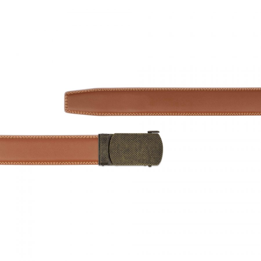 Comfort click vegan belt brown with bronze buckle