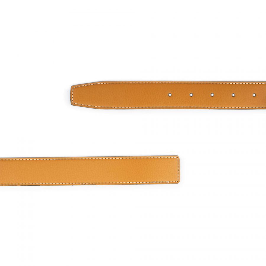 beige vegan leather belt for reversible buckles 2