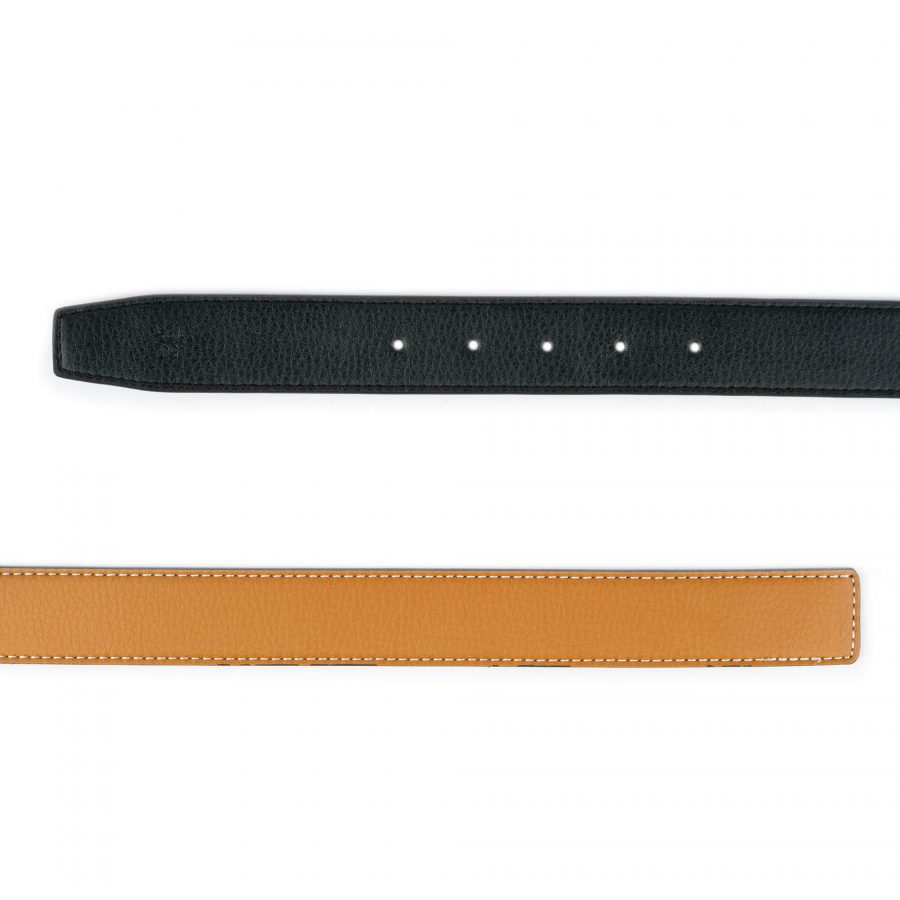 beige vegan leather belt for reversible buckles 3