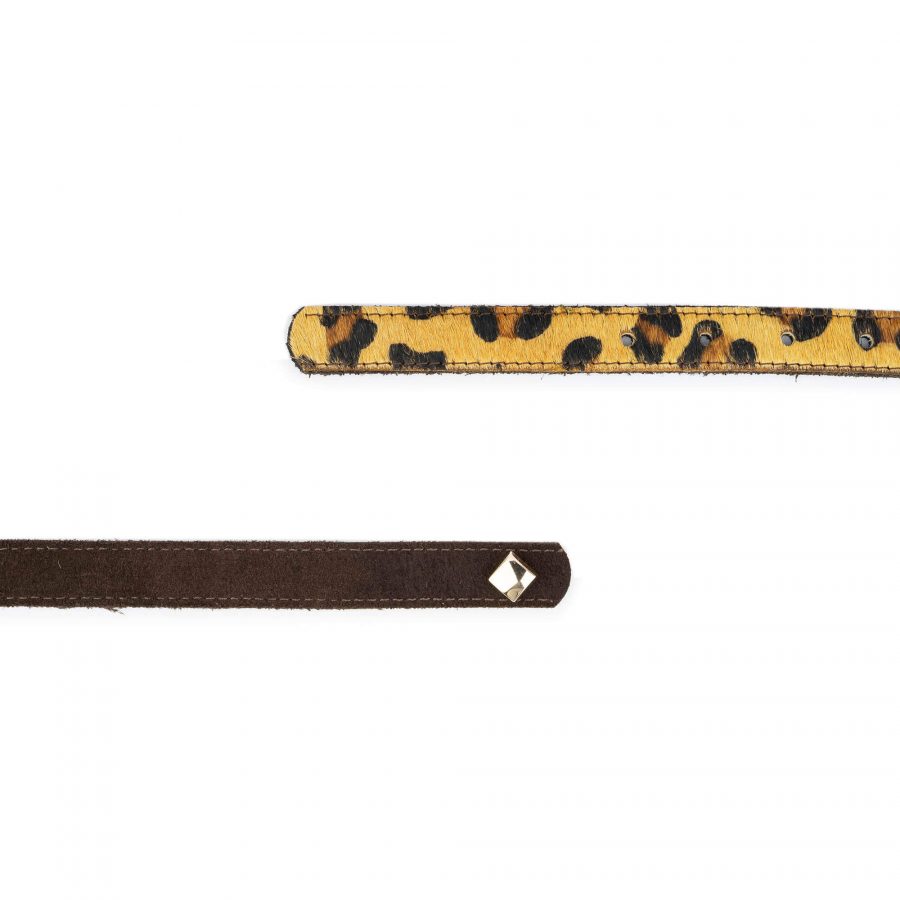 leopard calf hair belt womens reversible 3